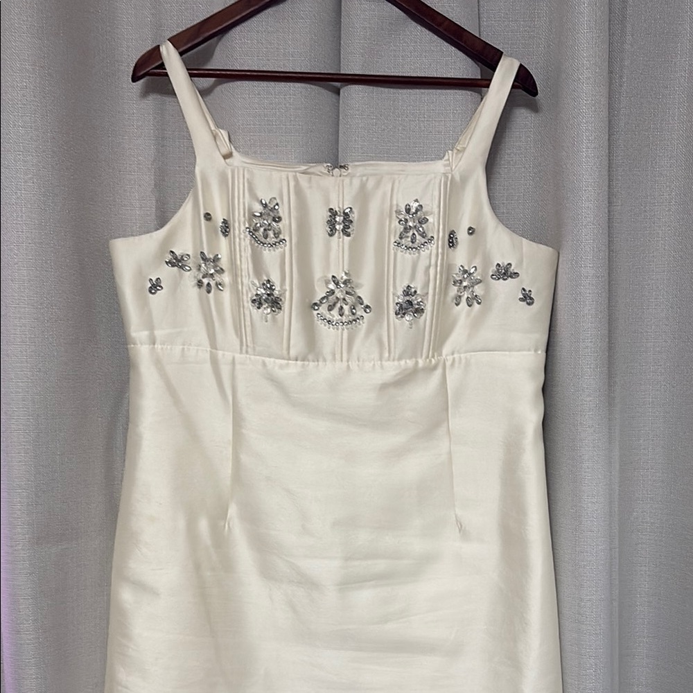 Giani Bernini Cream Dress with Silver Embellishments